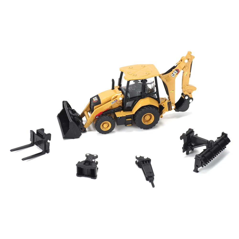 1:64 Cat 420 XE Backhoe Loader with 4 Additional Tools