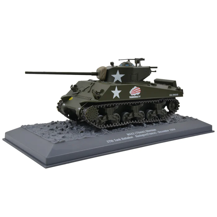 US M4A3 Sherman Medium Tark-Cuighion Thunderbolt IV 37th Tank Batalion,Armored Division (1:43 Scale)